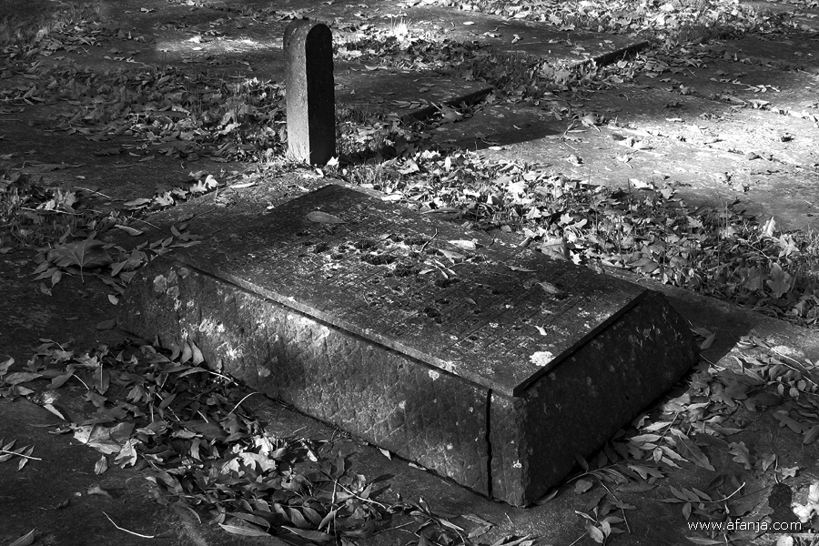 oude begraafplaats in zwartwit - 11