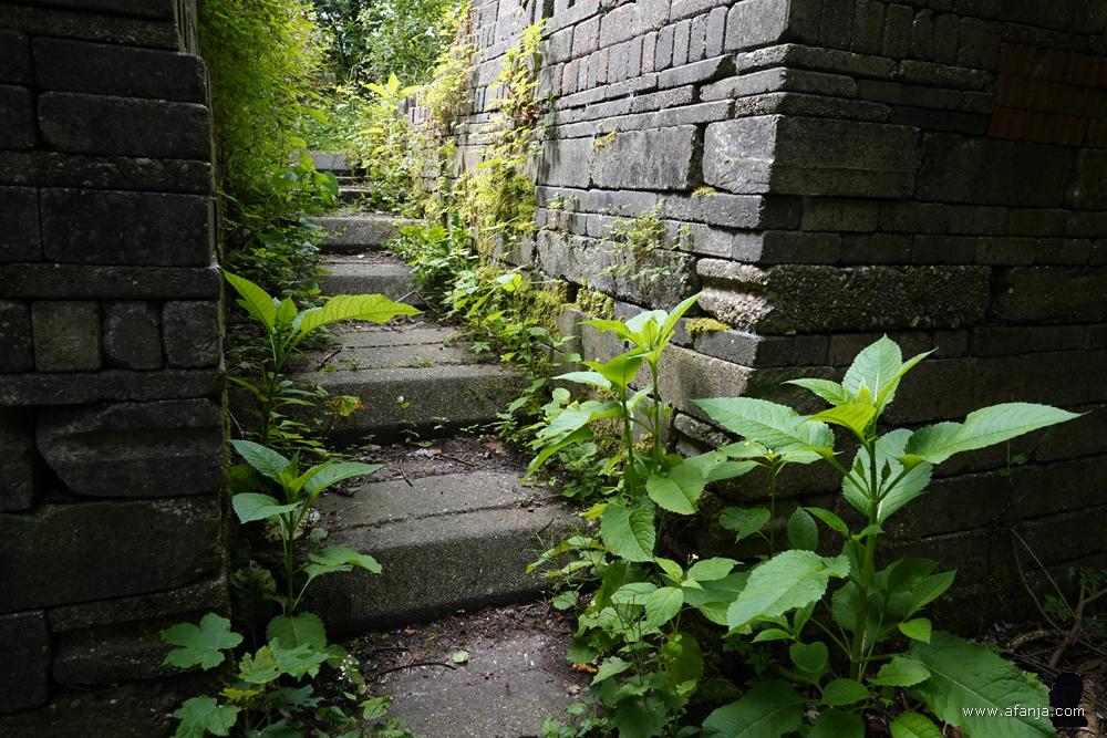 de trap die naar 'de tempelberg' leidt