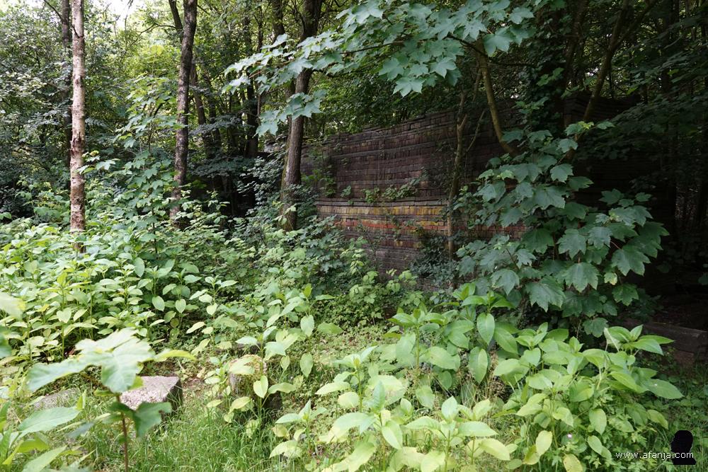 de muur met de gele stenen