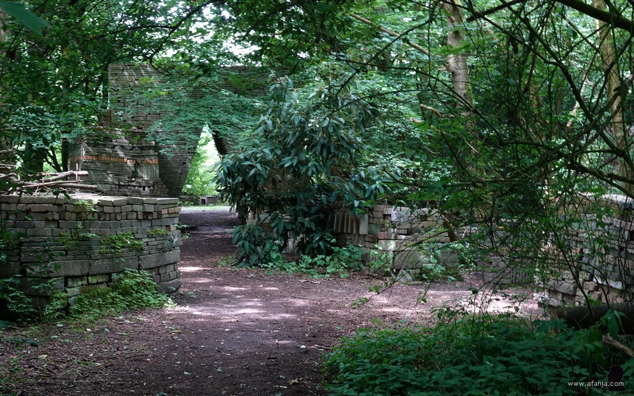 zicht op de achterkant van de Porta Celi