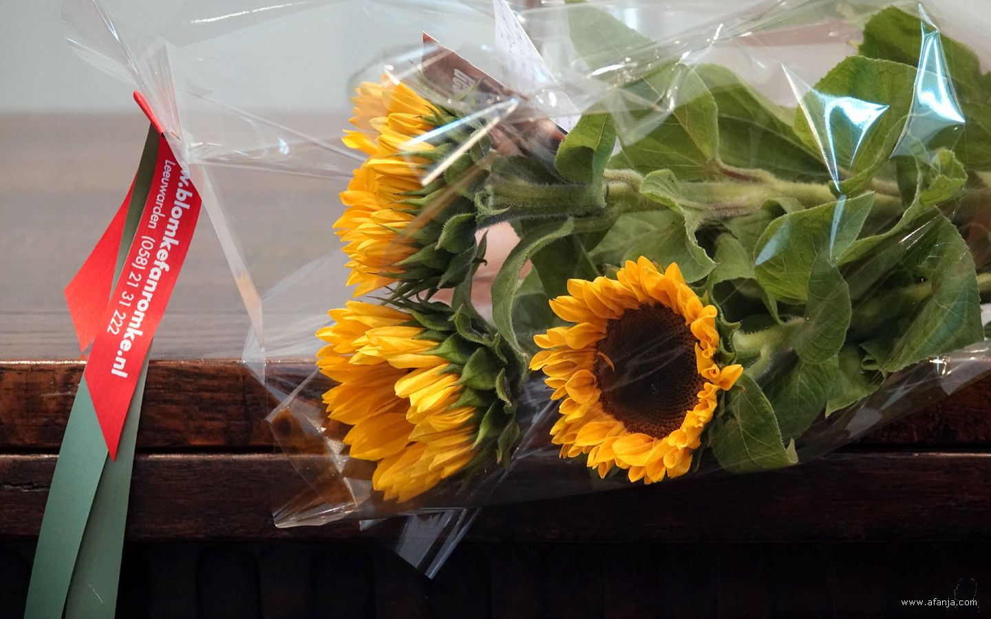 een boeket zonnebloemen