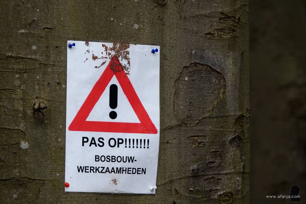 waarschuwing voor bosbouwwerkzaamheden