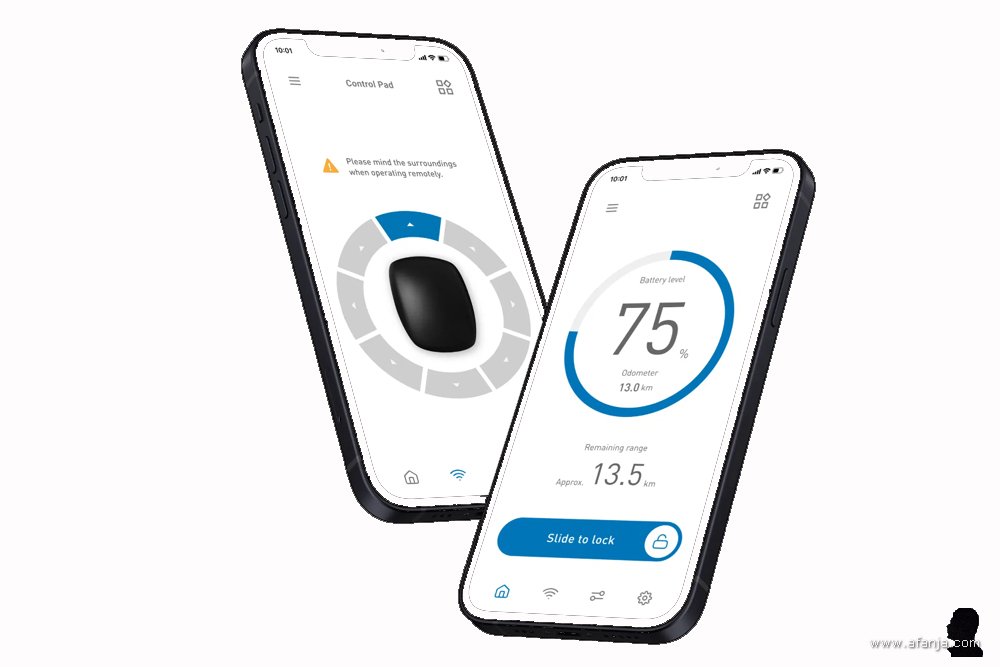 app bij de demontabele/draagbare elektrische rolstoel Whill C2