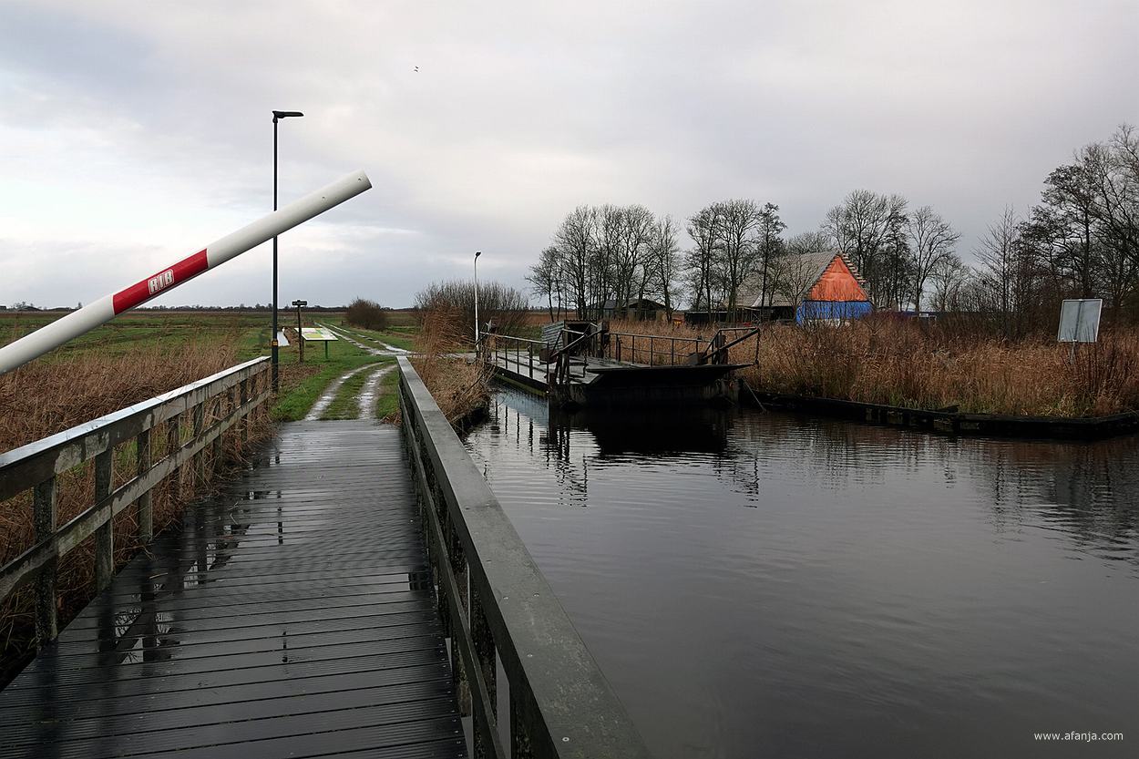een foto gemaakt vanaf de voetgangersbrug naar It Eilân - januari 2025
