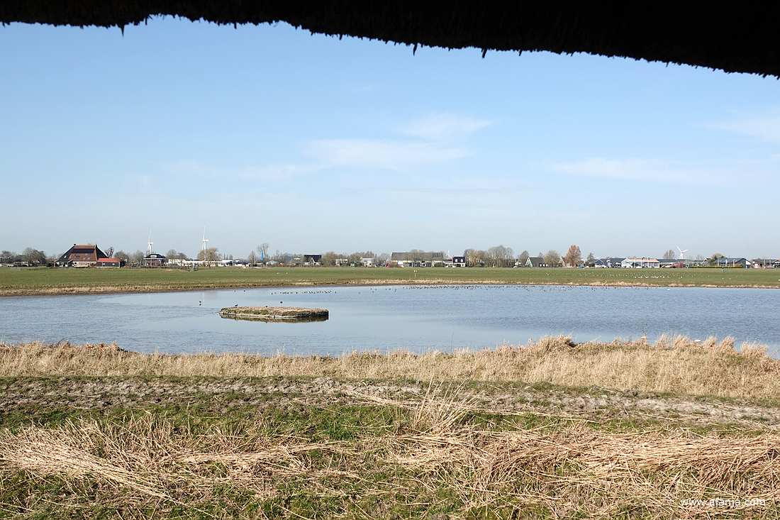 blik vanuit de vogelkijkhut in noordwestelijke richting naar Wommels