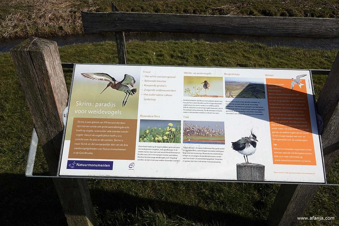 informatiepaneel 'Skrins: paradijs voor weidevogels'