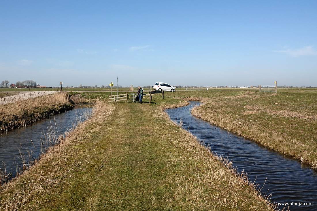 onderweg naar de vogelkijkhut, even achterom kijken waar Jetske blijft ...