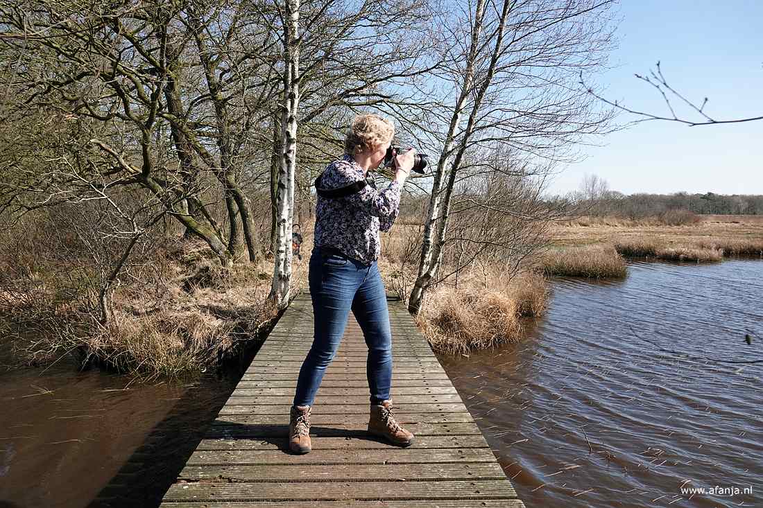 mijn fotomaatje Jetske maakt een foto vanaf een bruggetje