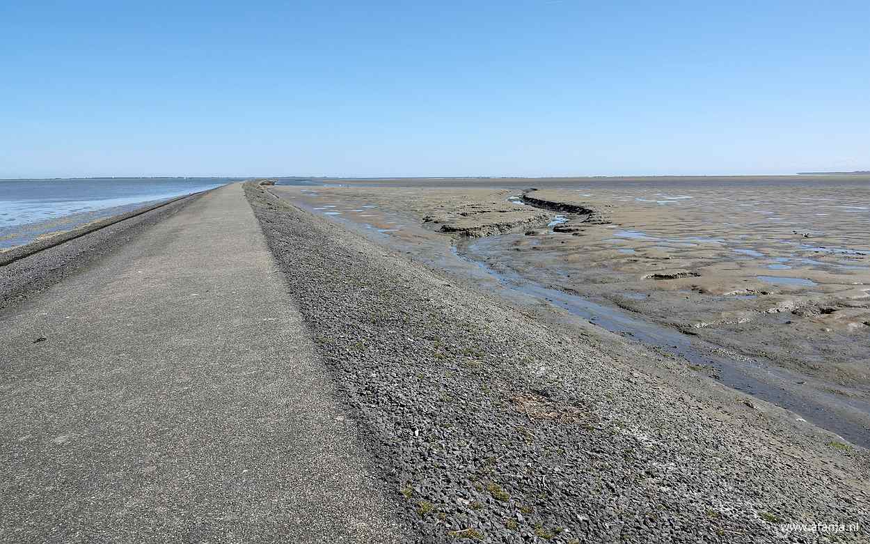 aan de kant van de Peazemerlânnen zien we verderop een mooie slenk liggen
