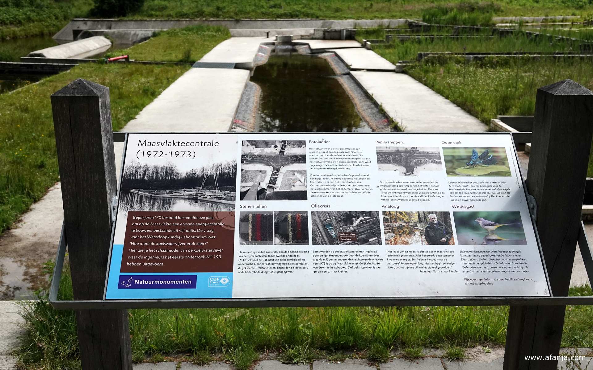 informatiepaneel over het onderzoek naar de Maasvlaktecentral (1972-1973)
