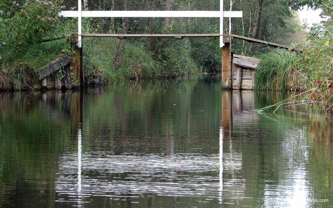 een bruggetje met weerspiegeling