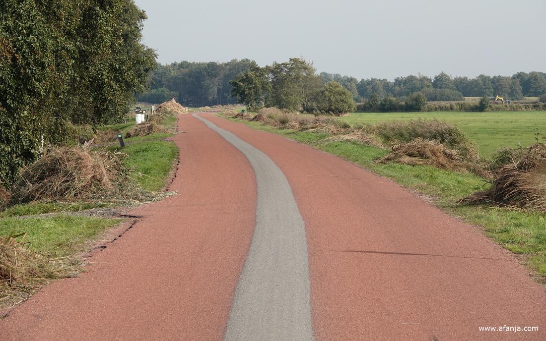 opvallende kleurverdeling in het wegdek