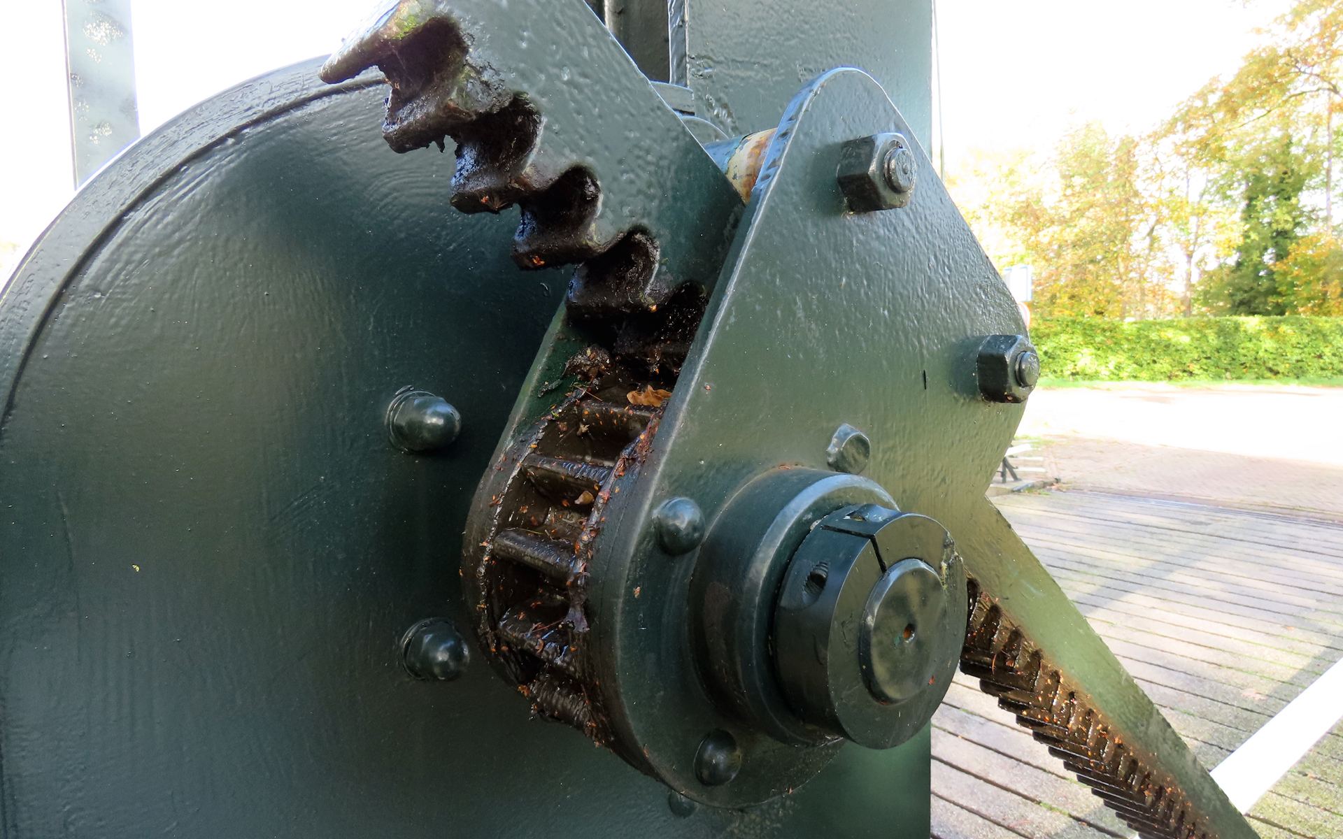 een detail van de brug in de Peelrug