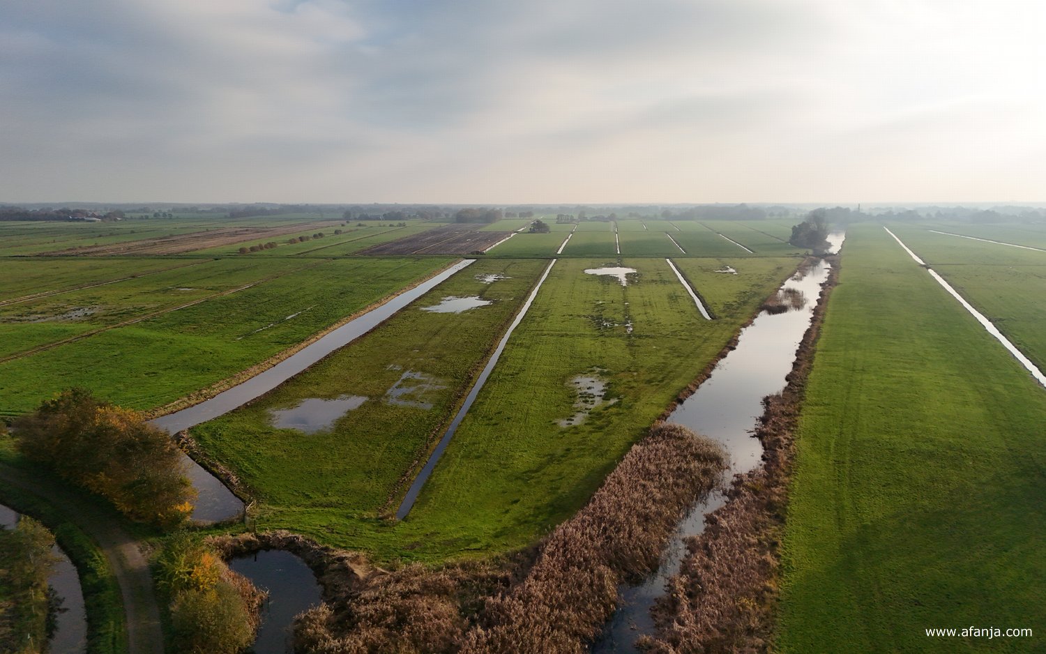 boven de wetlands van de Alde Ie