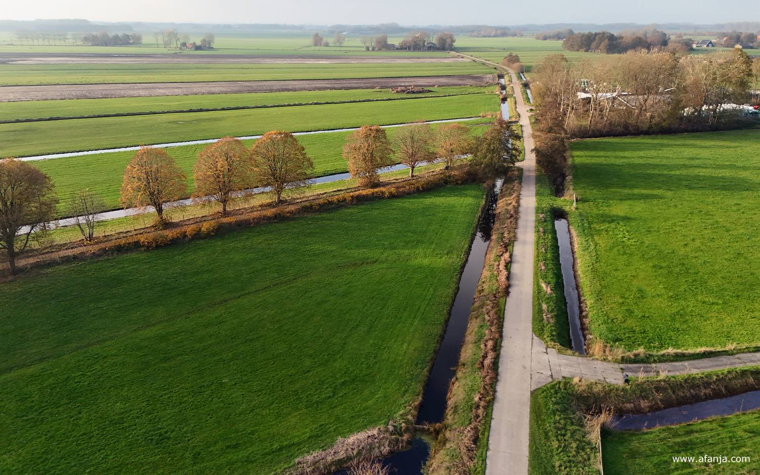 boven de wetlands van de Alde Ie