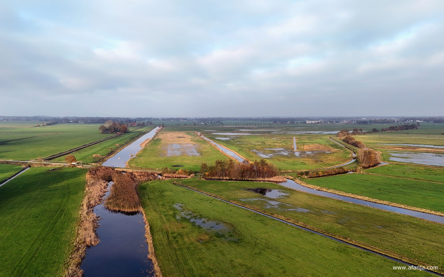 boven de wetlands van de Alde Ie