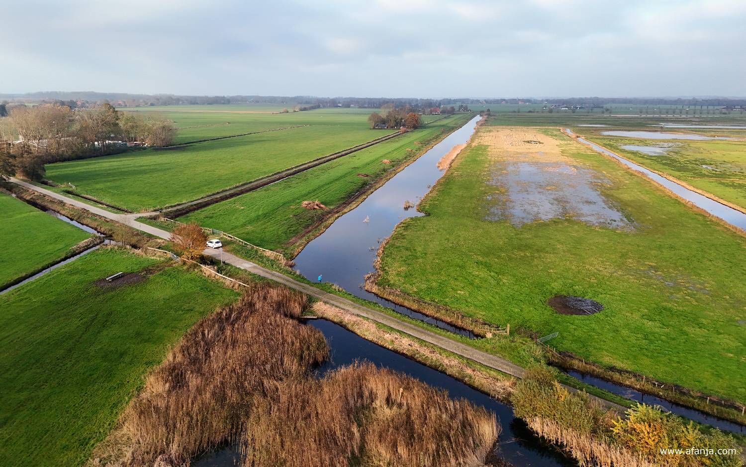boven de wetlands van de Alde Ie