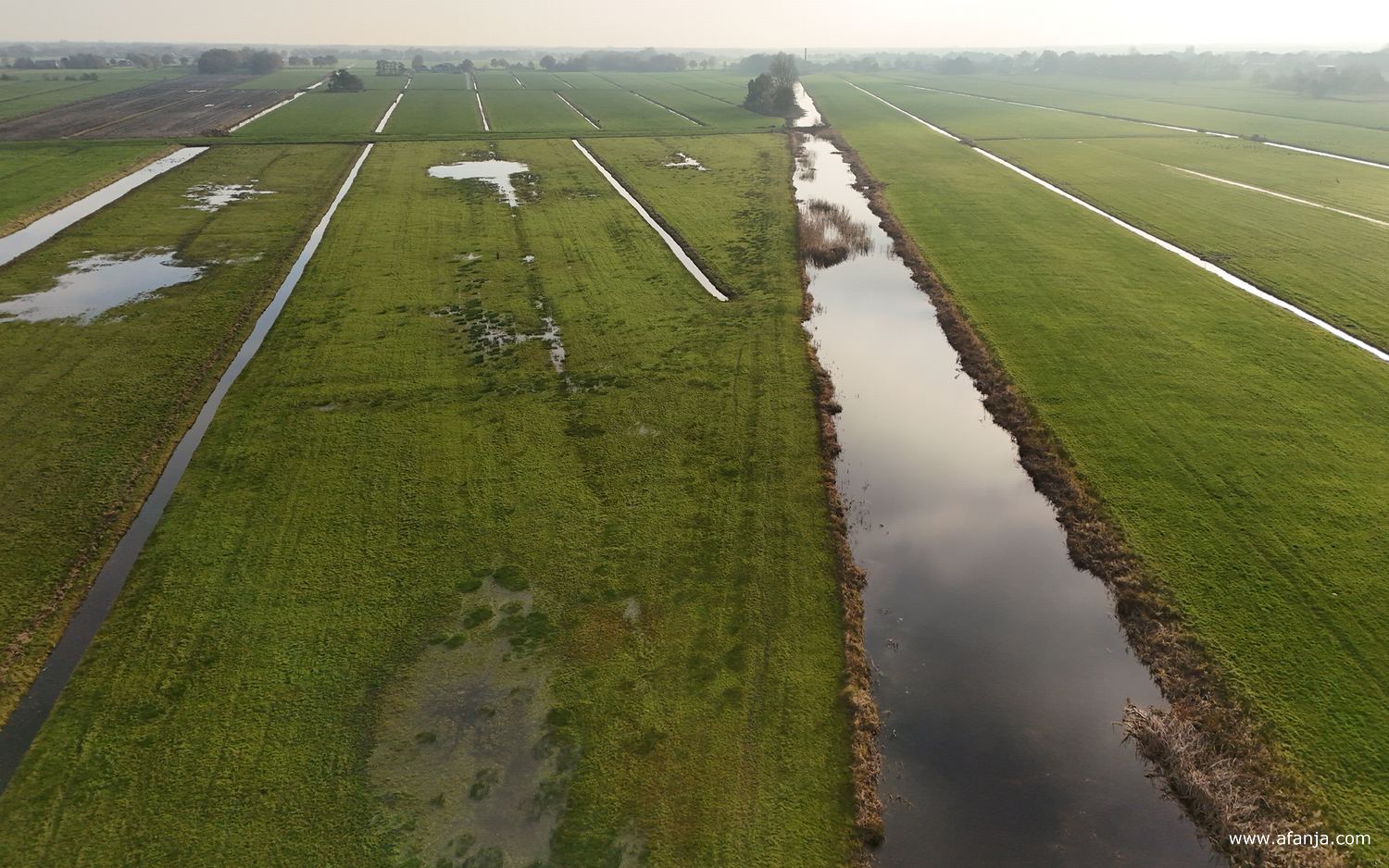 boven de wetlands van de Alde Ie