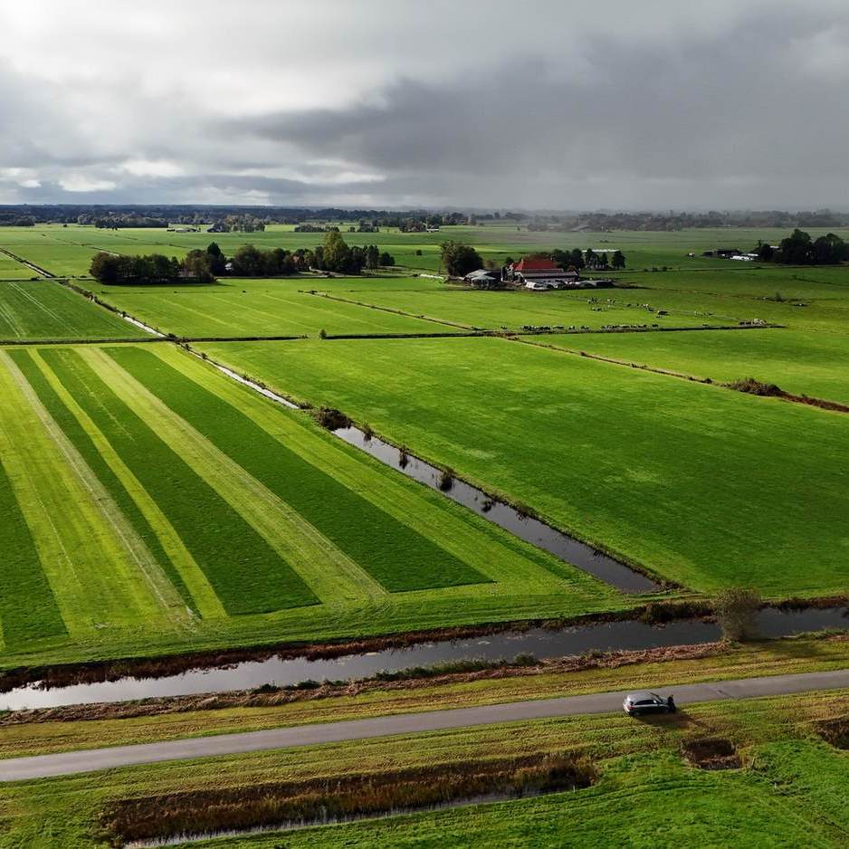 een van mijn eerste dronefoto's boven de Bûtendiken tussen Smalle Ee en de Veenhoop - oktober 2025