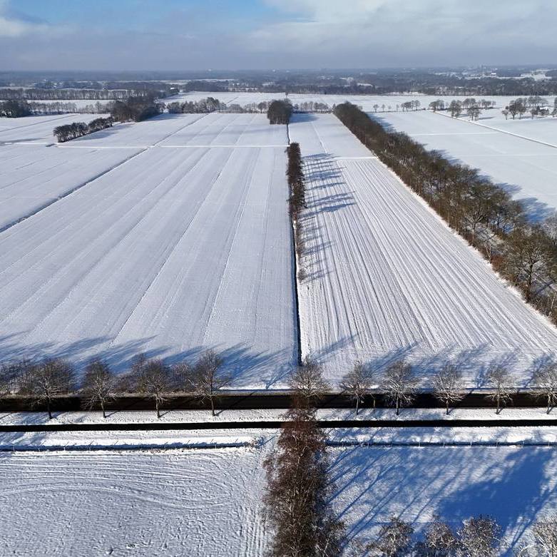 sneeuw in Fryslân - bij Weinterp