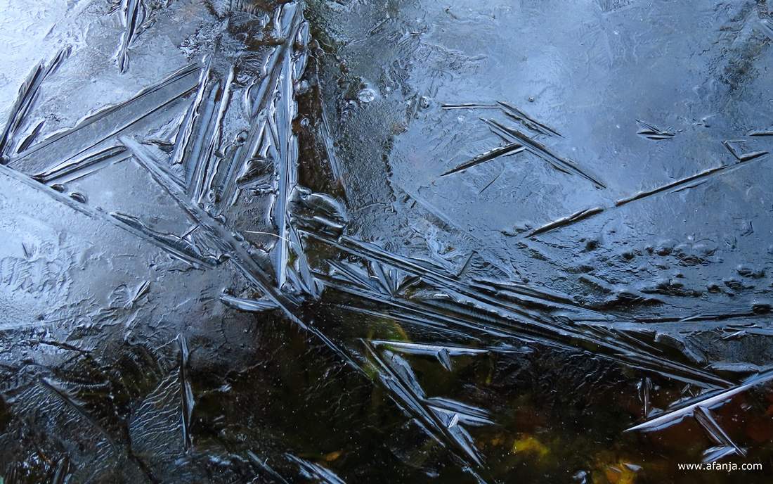 ijspatronen op de vijver