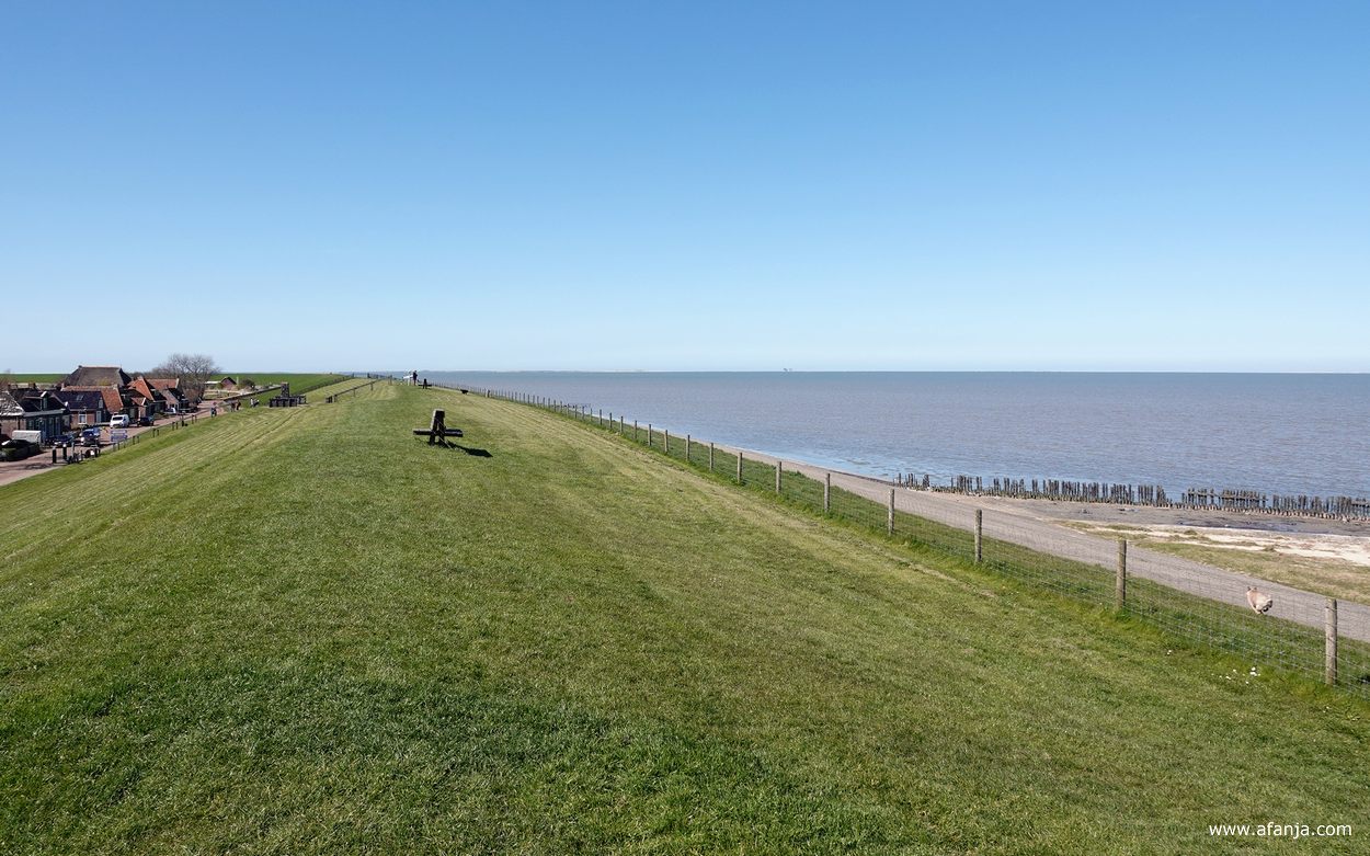 de zeedijk en de Waddenzee