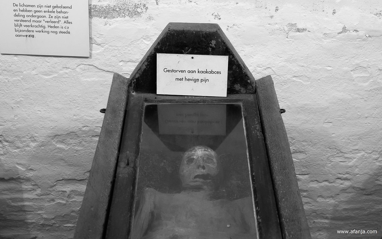 één van de mummies in de grafkelder