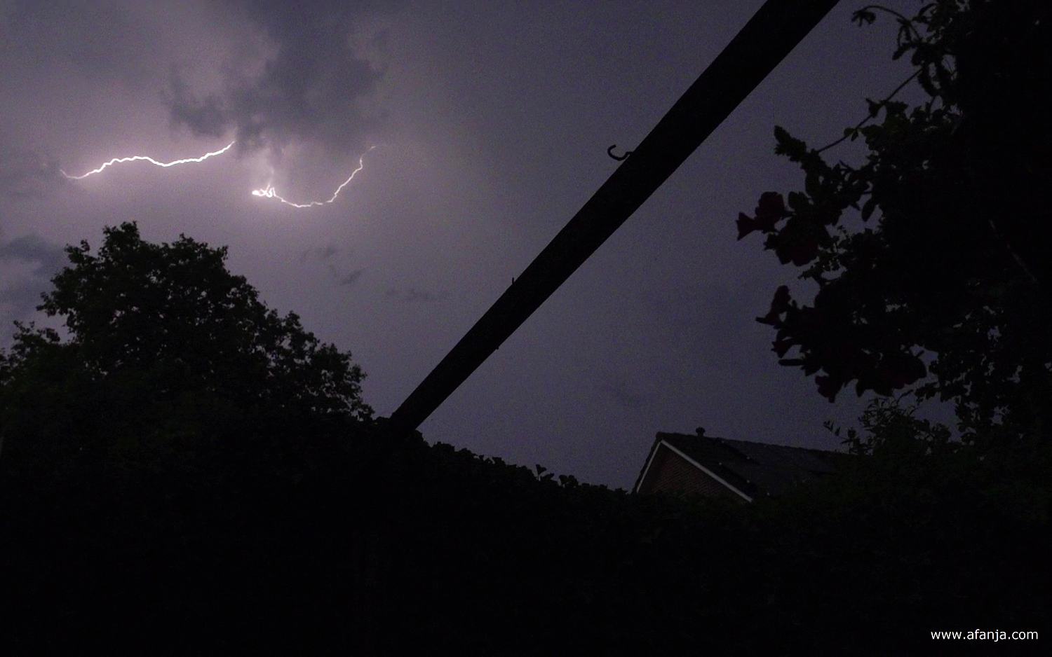 het onweer houdt geruime tijd aan met vooral veel wolk-wolk ontladingen